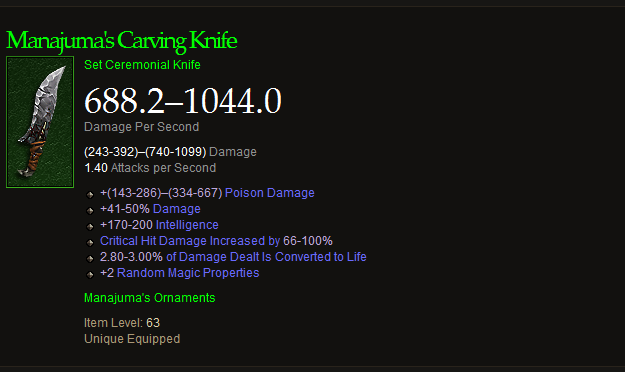 Featured image of post Ceremonial Knife Diablo 3 One of 7 magic properties varies